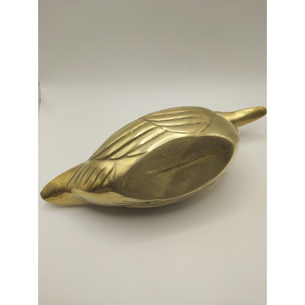 Vintage MCM Heavy Brass Duck Figurine 10” Long- EUC - Picture 6 of 14
